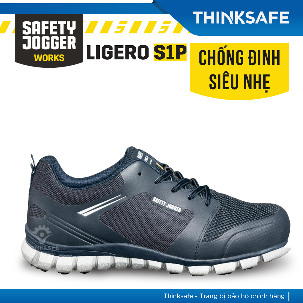 Giày bảo hộ lao động Safety Jogger Ligero S1P đệm khí nâng đỡ gót, chống đinh, chống trơn, chống tĩnh điện - Thinksafe