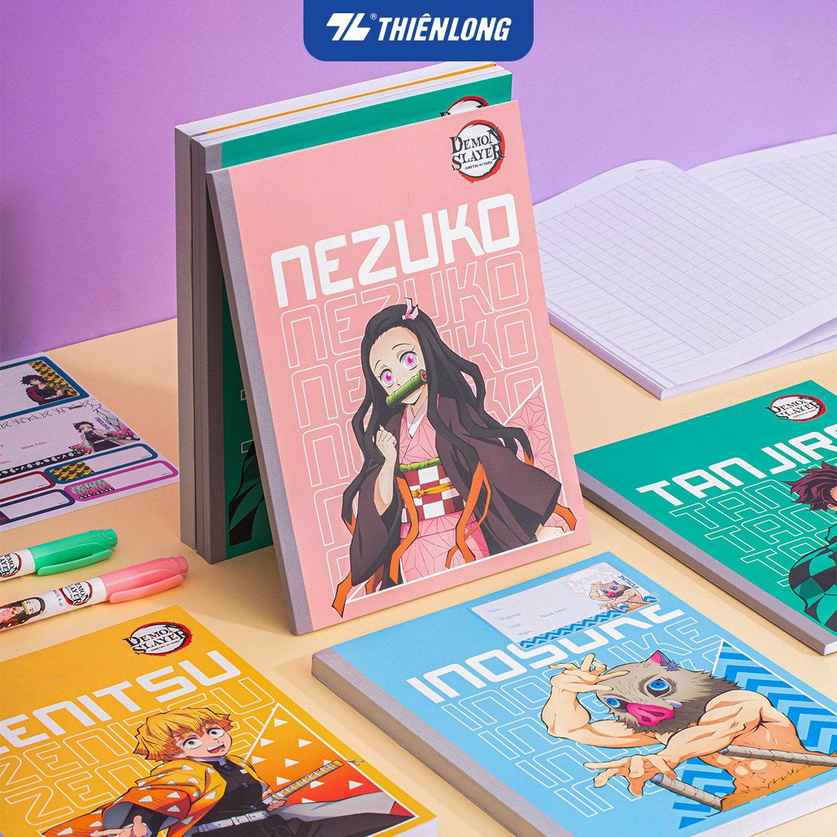 Combo 5/10 Tập vở Thiên Long 96/200 trang 4 ô ly ngang 2mm 70gsm - dành cho học sinh, sinh viên - Phiên bản Demon Slayer