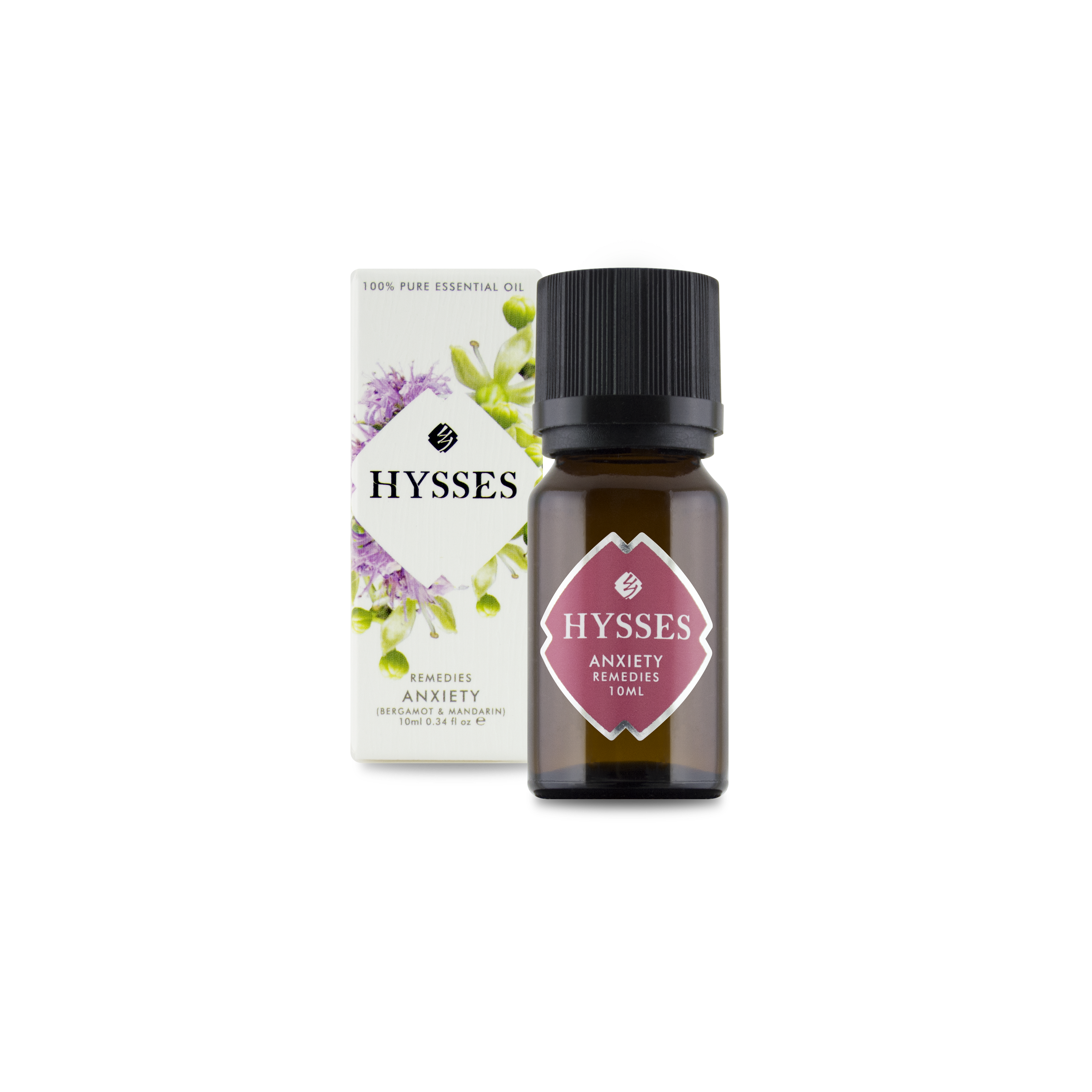Tinh Dầu Cao Cấp Hysses Remedies Anxiety Hương Thơm Ngọt Dễ Chịu, Giảm Căng Thẳng, Stress, Mang Đến Cảm Giác Thư Thái Với Tinh Dầu Cam Bergamot và Quýt Hữu Cơ Tự Nhiên