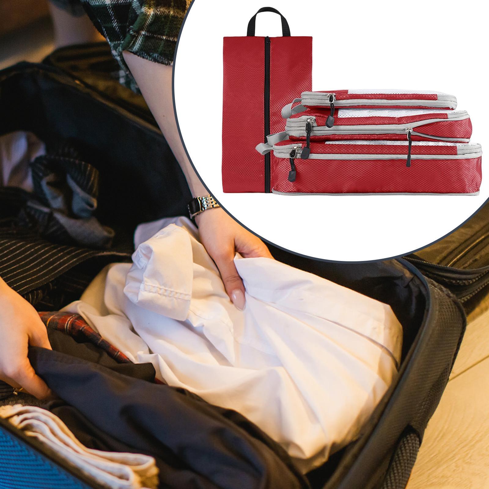 4x Luggage Packing Organizer Travel Storage Bags Shoes Bags for Travel Home