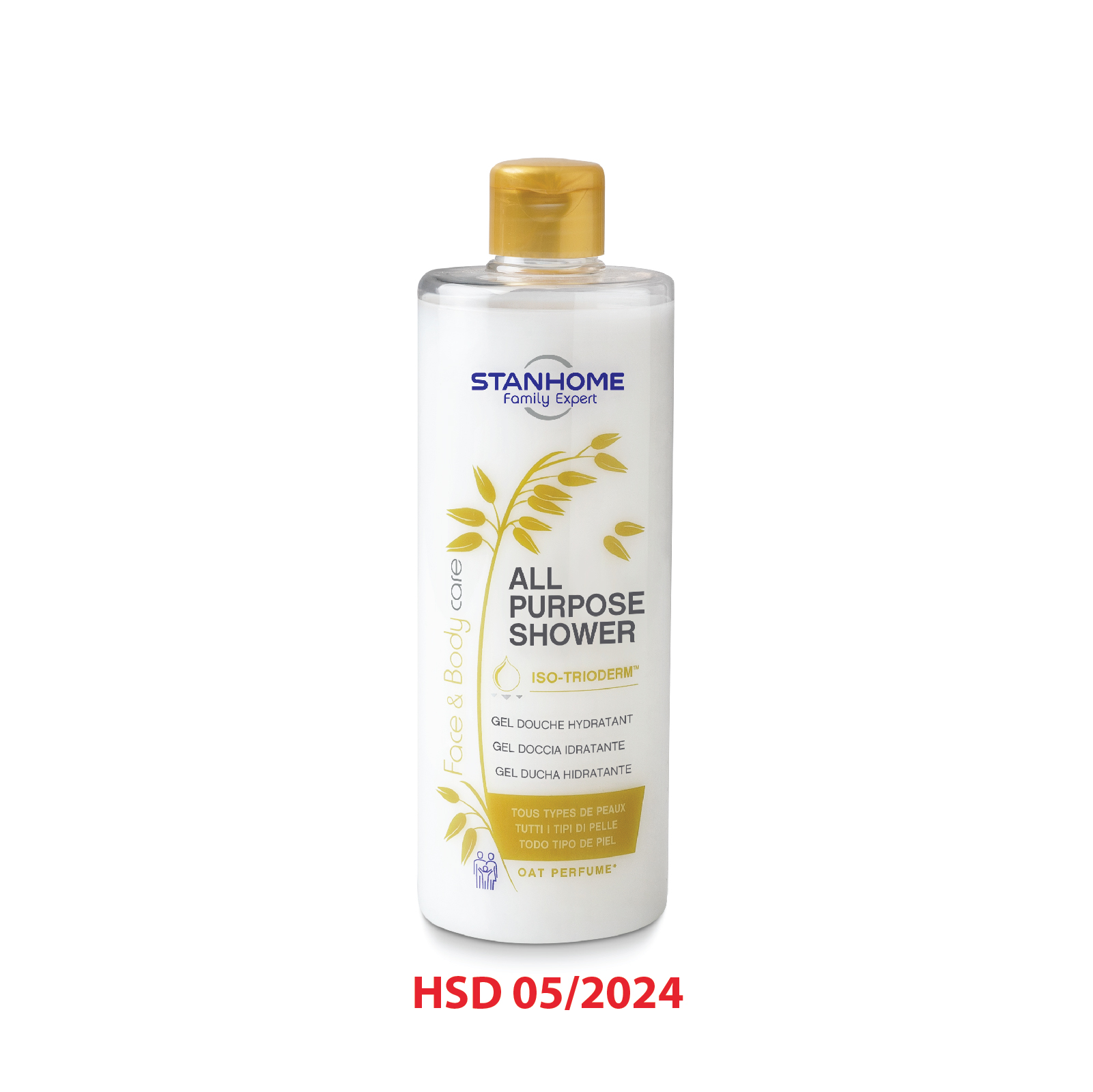 Sữa tắm không xà phòng hương yến mạch cho da nhạy cảm Stanhome ALL PURPOSE SHOWER OAT 400ml