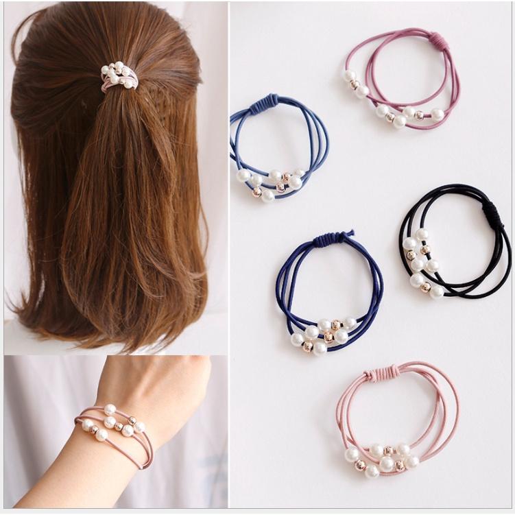 Set 5 sợi Dây cột phiên bản hàn quốc, dây buộc đầu, dây chun, phụ kiện tóc PK04