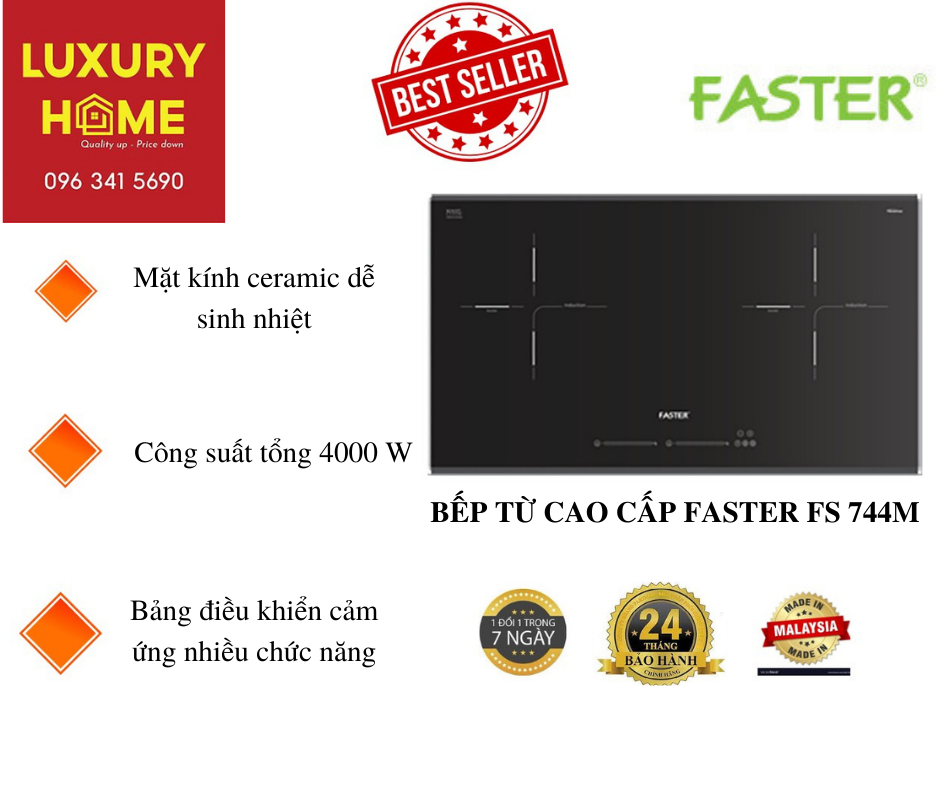 BẾP TỪ CAO CẤP FASTER FS 744M - HÀNG CHÍNH HÃNG