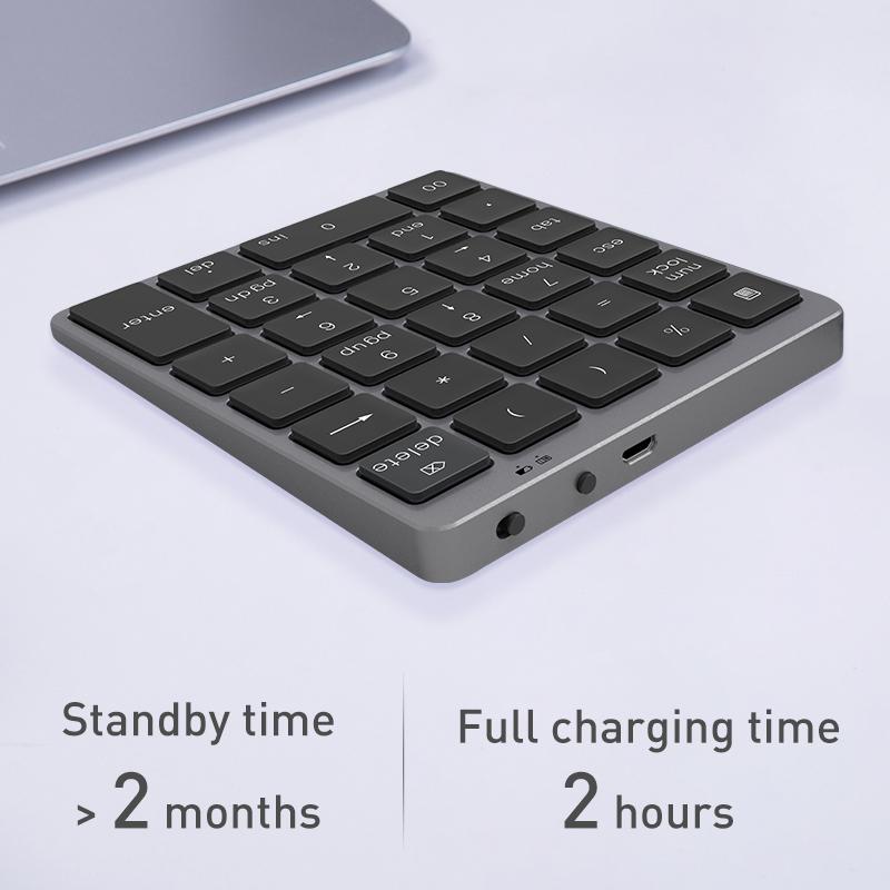 Không Dây Số Bàn Phím Bluetooth Bàn Phím Số Teclado Mecanico Hợp Kim Nhôm Dành Cho Windows Laptop Máy Tính Bảng Android Máy Tính Để Bàn