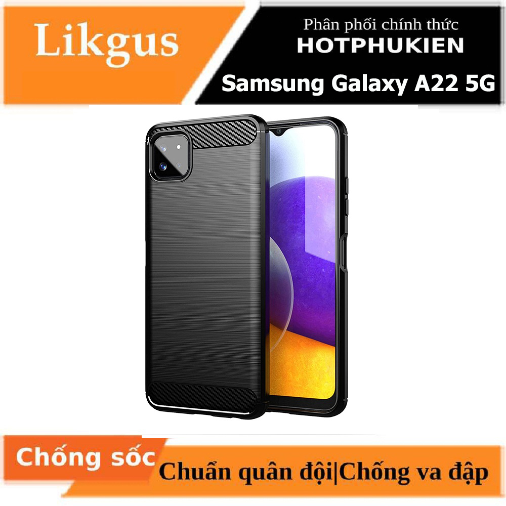 Ốp lưng chống sốc vân kim loại cho Samsung Galaxy A22 5G hiệu Likgus  - hàng nhập khẩu