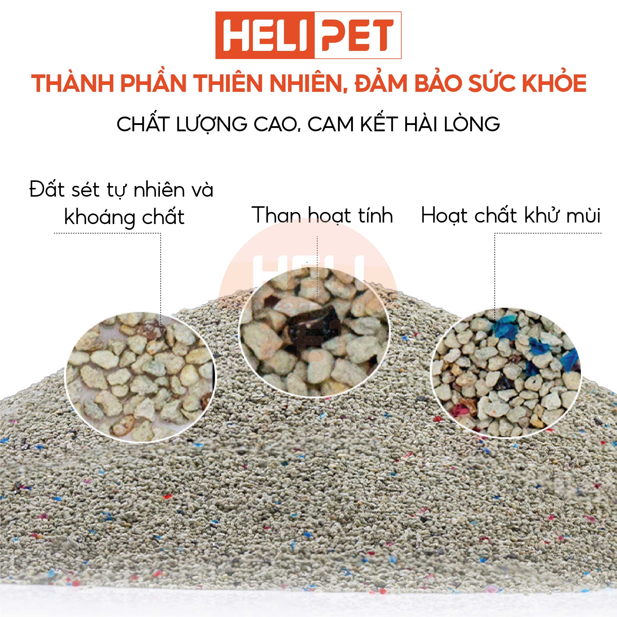 Cát Vệ Sinh Cao Cấp Cát Khoáng Dùng Cho Khay Vệ Sinh, Máy Vệ Sinh Cho Mèo 4Kg Siêu Vón Siêu Ít Bụi- HeLiPet