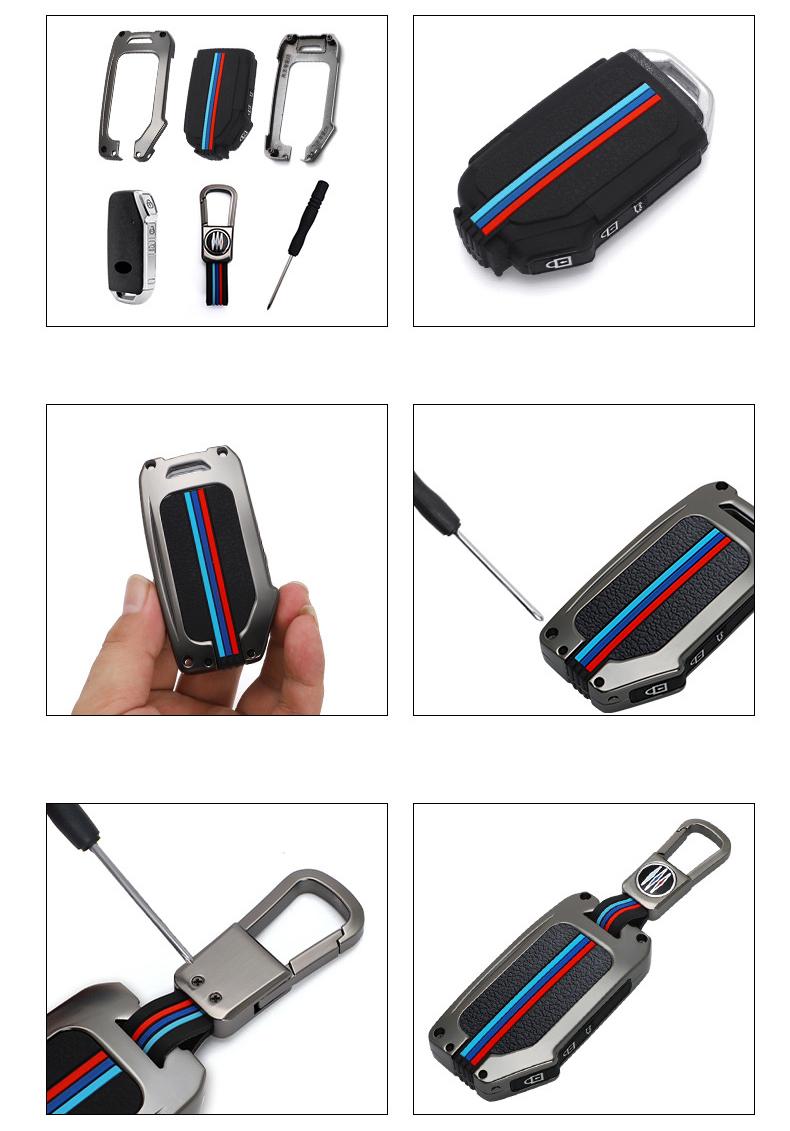 Ốp bảo vệ chìa khóa xe KIA 4 nút bằng hợp kim cao cấp sang trọng PKXH-182