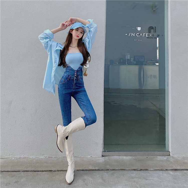 Quần Jeans nữ khuy cạp cao Quảng Châu cao cấp