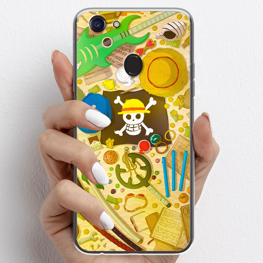 Ốp lưng cho Oppo F5 nhựa TPU mẫu One Piece cờ đen
