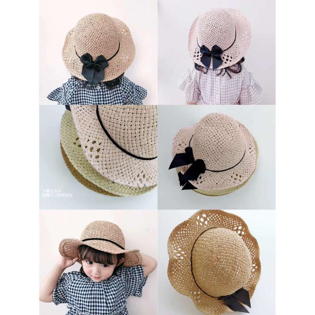 Mũ cói rộng vành cưc xinh cho bé gái