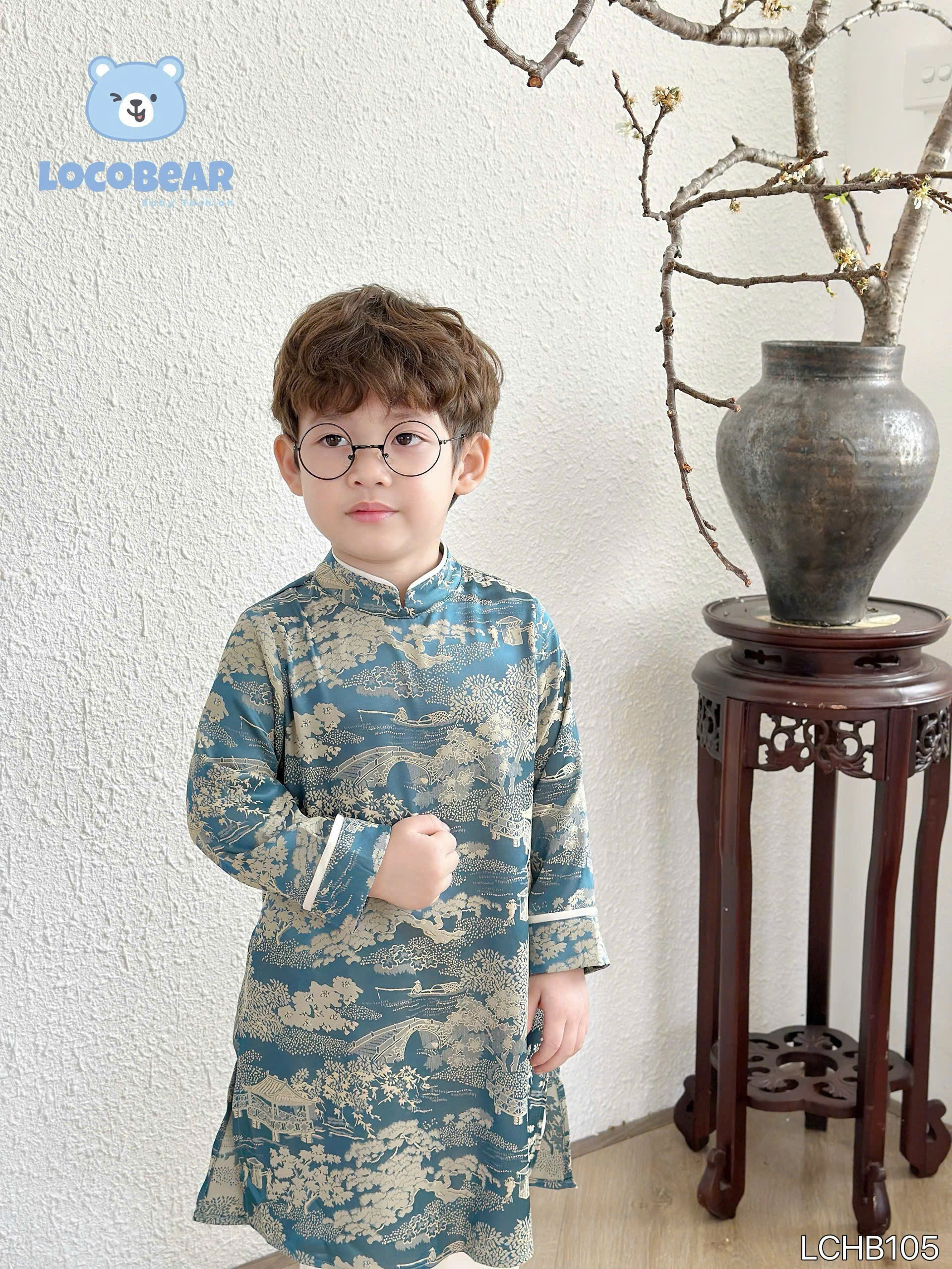 Áo dài tết cho bé trai mẫu Cát tường diện lễ tết năm mới từ 12-40kg hàng thiết kế cao cấp