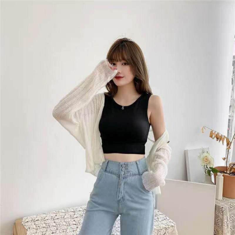 ÁO BA LỖ NỮ CROPTOP ĐỆM MÚT LÓT BO EO SIÊU ĐẸP