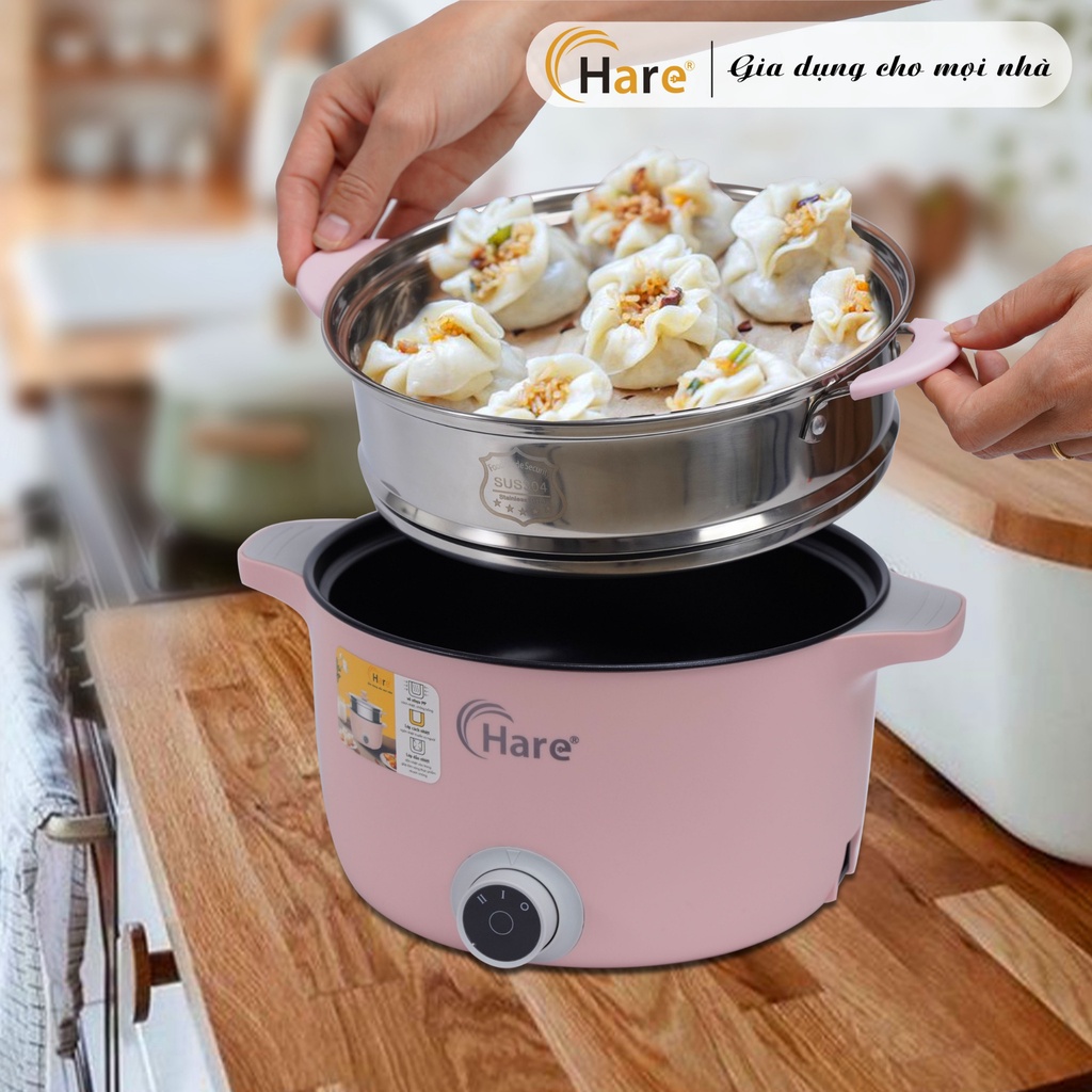 Nồi lẩu điện đa năng mini HR-MF2506 (2.5L) -hàng chính hãng thương hiệu Hare - bảo hành 12 tháng