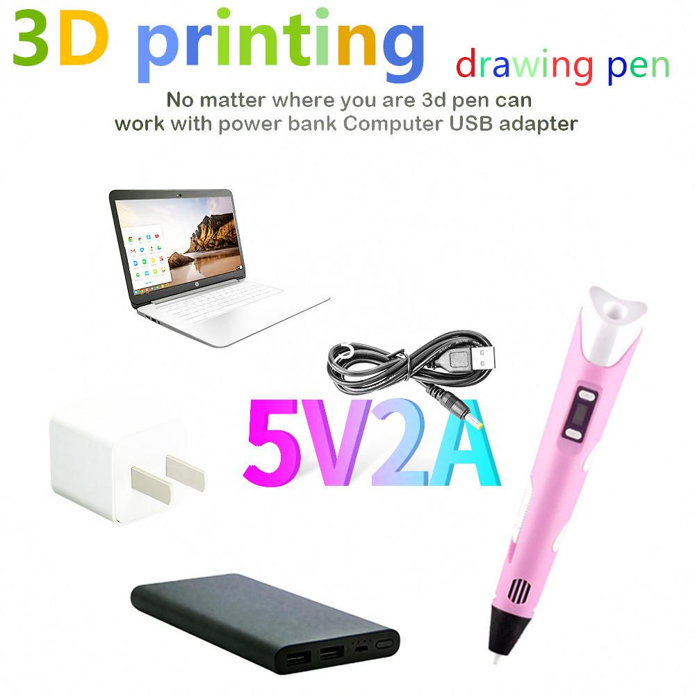 3D Bút Cho Trẻ Em 3D Vẽ Bút In Màn Hình LCD Với PLA Dây Tóc 1.75Mm Đồ Chơi DIY Quà Tặng