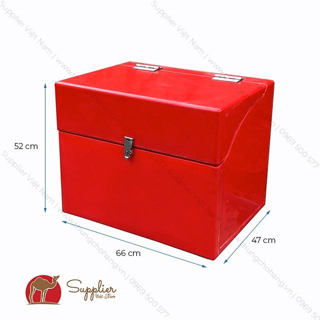 Thùng chở hàng sau xe máy nhựa 52x66x47