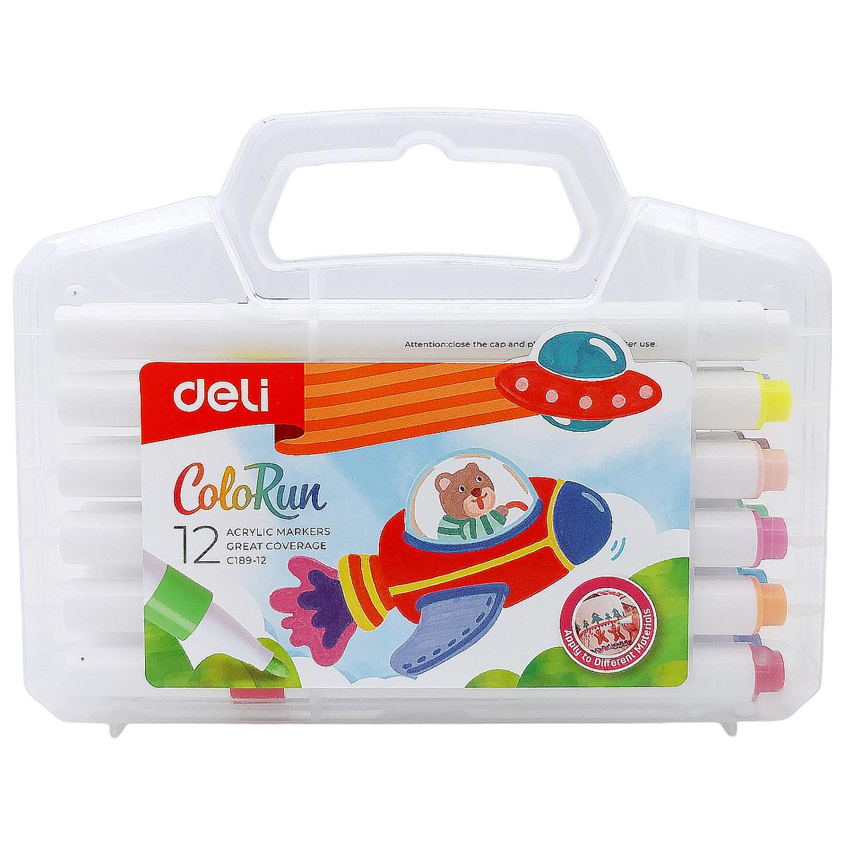 Hộp 12 Bút Marker Acrylic - Deli EC189-12