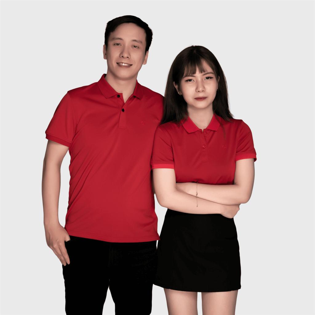 Áo polo cặp đôi nam nữ local brand tay ngắn cổ bẻ thể thao basic, áo cặp bạn thân cá sấu poly logo thêu GIFASHION