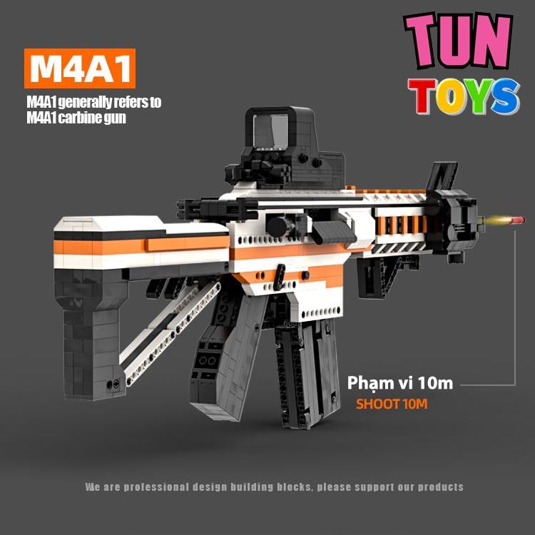 Đồ Chơi Lắp Ráp Trí Tuệ CSGO Mô Hình Súng M4A1 Asiimov MOC Kevin183, Tỉ lệ chuẩn 1:1