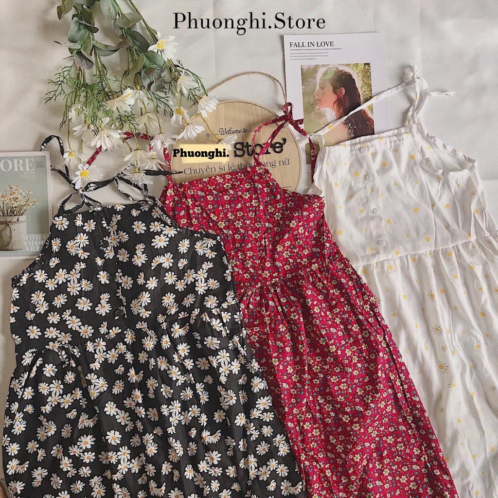 Lịch sử giá Váy hai dây voan hoa nhí nhiều màu xòe dài vintage dịu dàng  style Hàn Quốc cập nhật 42023  BeeCost