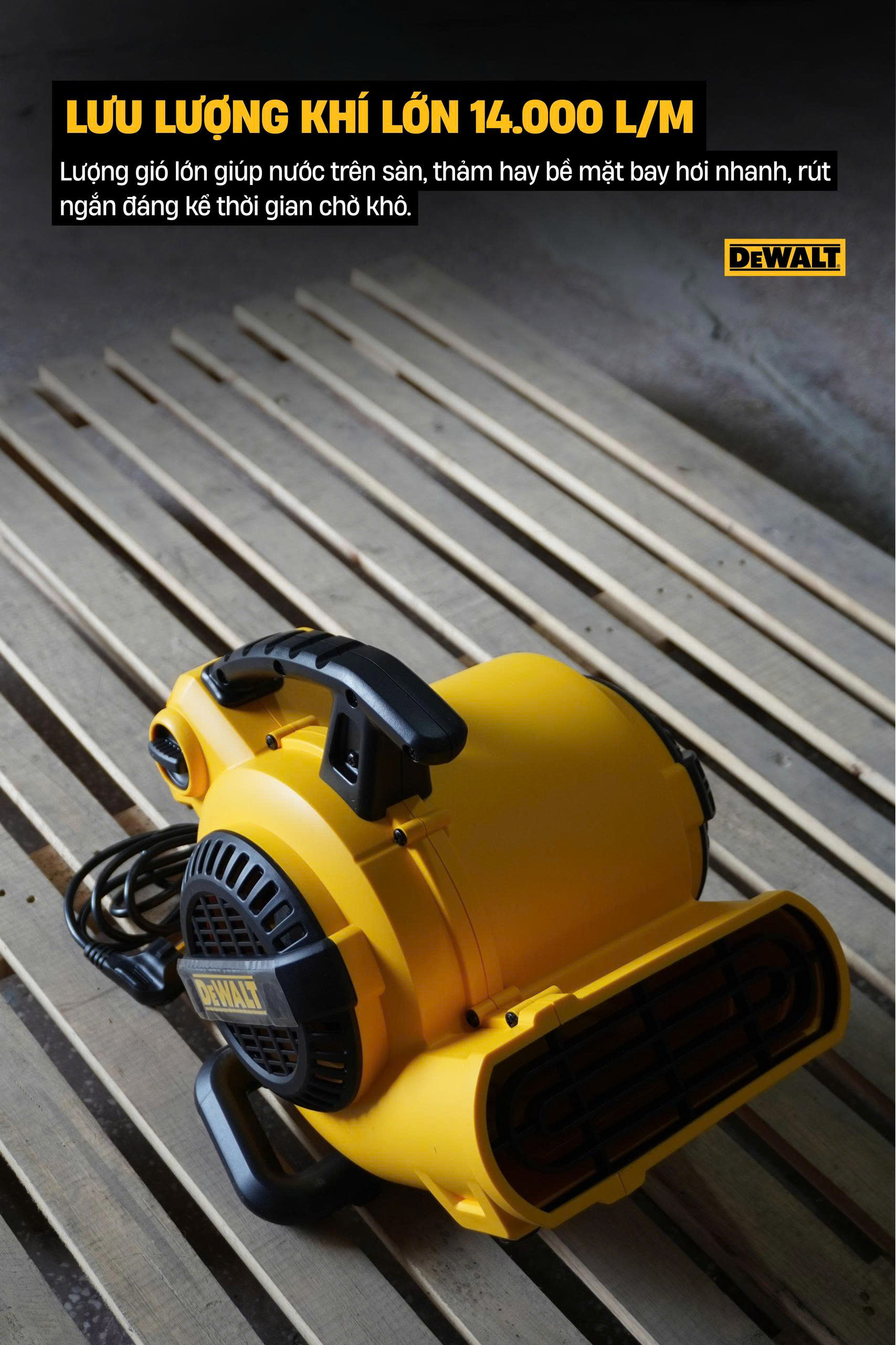 Máy thổi khô thảm, sàn Dewalt DXAM2250 130W- HÀNG CHÍNH HÃNG