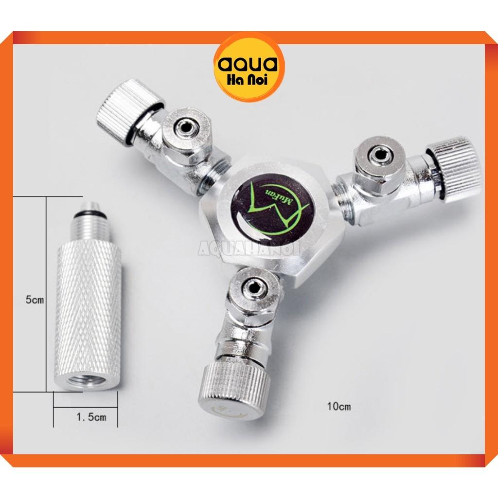 Van inox chia 2/3/4/6 và tinh chỉnh CO2 Mufan cho hồ thủy sinh