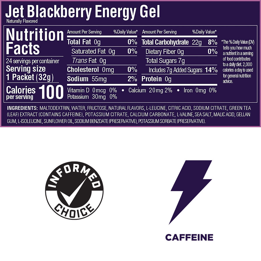 Gel năng lượng GU Energy Jet Blackbery/ Vị Mâm Xôi Đen