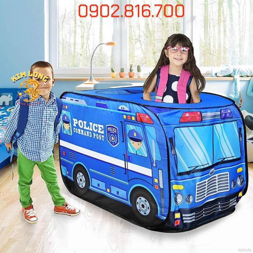 Lều banh lều bóng tự bung hình Ô TÔ in hình xe bán kem - xe cảnh sát - xe cứu hỏa cho bé trai
