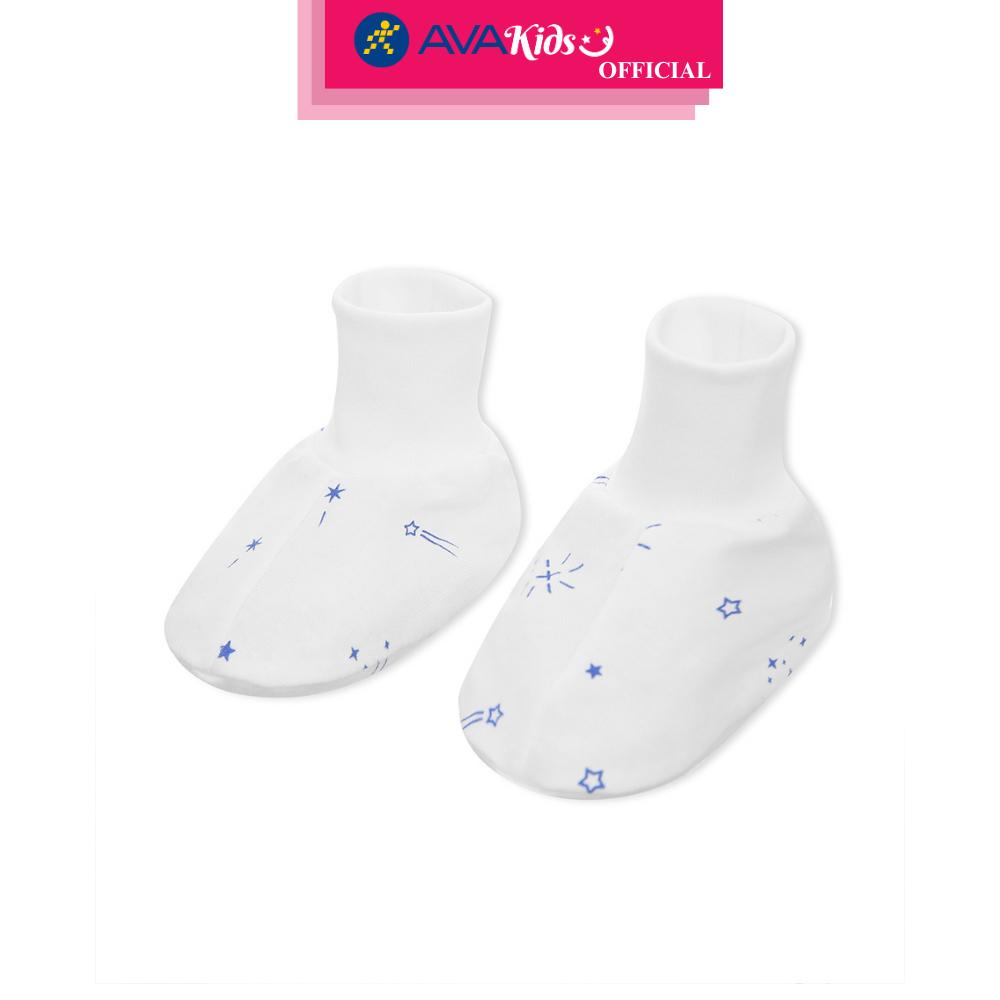 Set nón, bao tay bao chân in hình sao băng IQ Baby màu trắng (0 - 3 tháng) - Hàng Chính Hãng