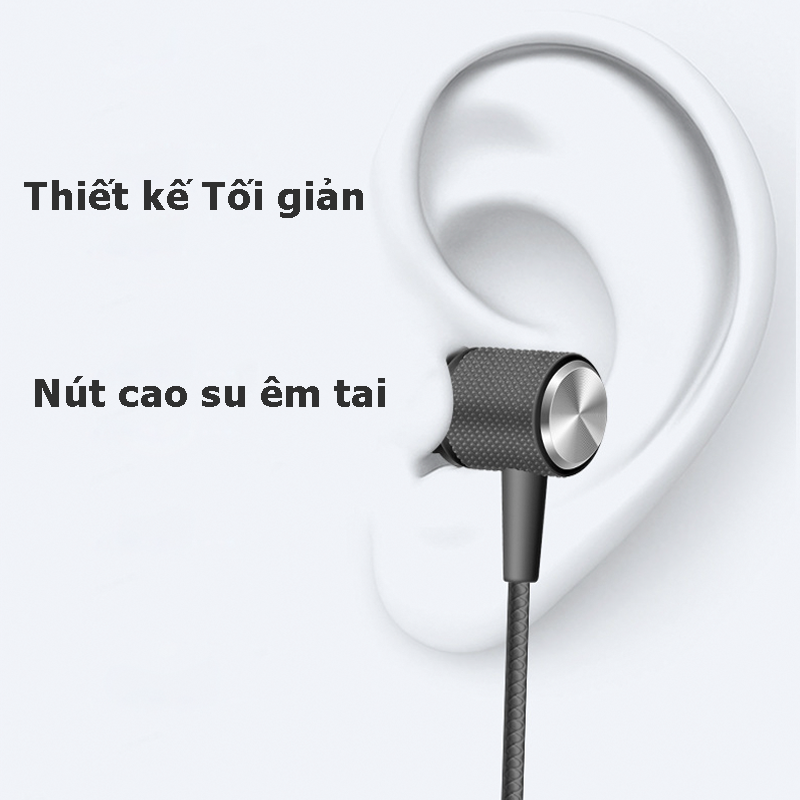 Tai Nghe có dây nhét Tai PKCB Basic PKCB511 chân tròn 3.5mm màu Đen - Hàng Chính Hãng