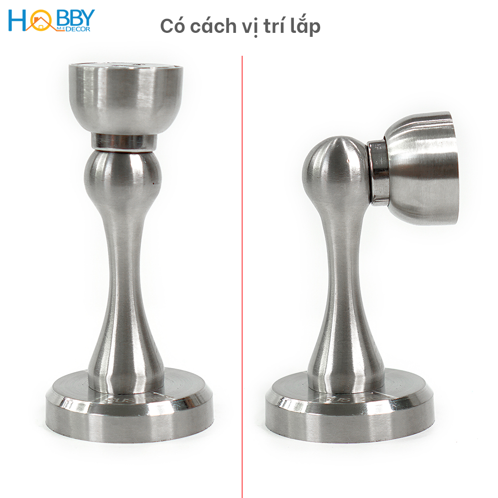 Bộ chặn cửa nam châm hít mạnh khoan tường chống va đập tường Hobby Home Decor CC8 inox 304 không rỉ sét