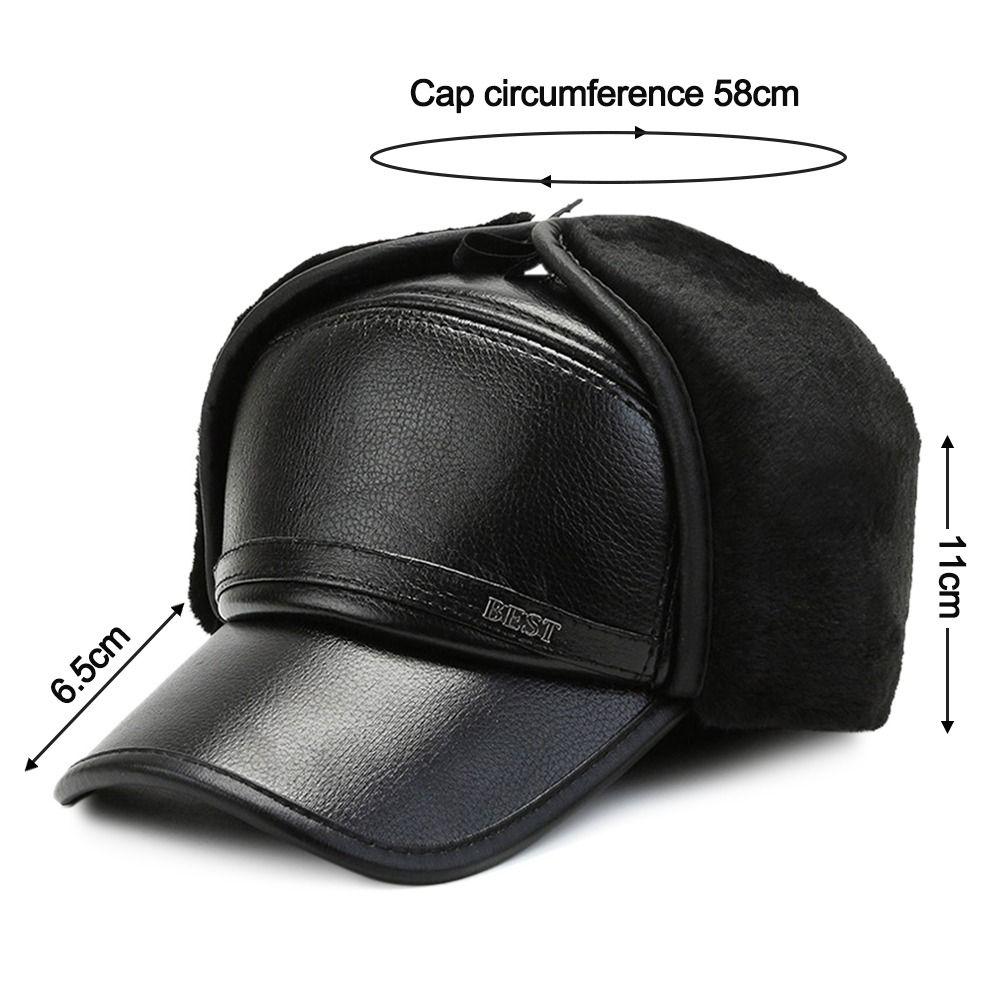 Mùa đông ấm áp mũ nam giới da đen mũ bóng chày mũ mũ cho nam snapback nữ ngủ trên núi Color: Black1