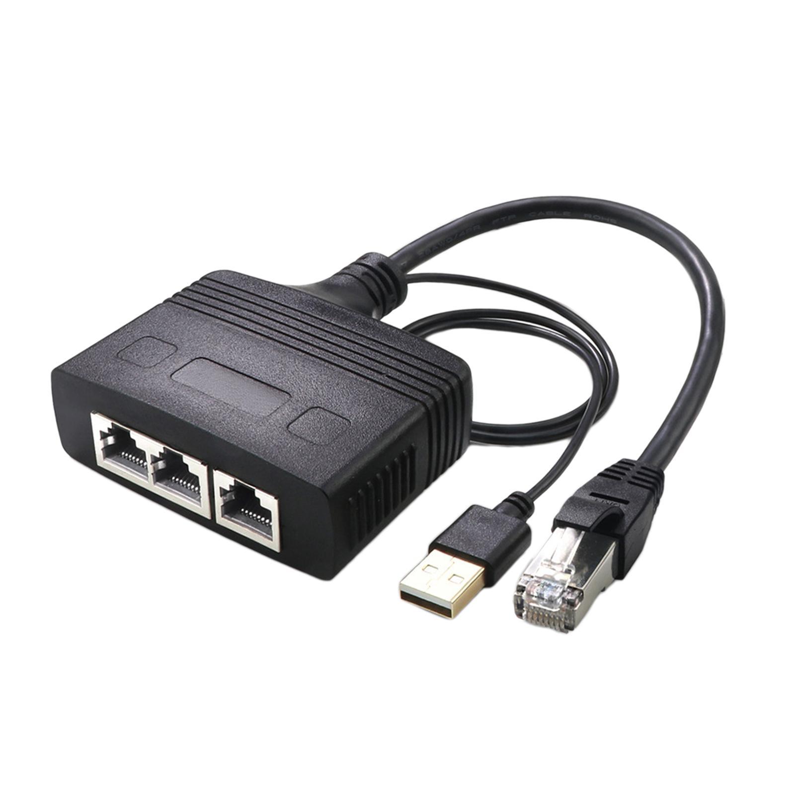 RJ45 Ethernet Splitter,  Port 3 Devices Simultaneous Networking Ethernet Cable Connector for Network Plug Connector ,Lightweight ,Fashion