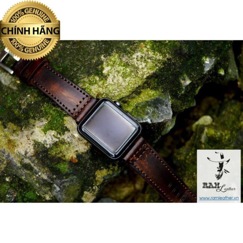 DÂY ĐỒNG HỒ DA BÒ THẬT CHO APPLE WATCH  – RAM PILOT MÀU CHOCOLATE - HÀNG CHÍNH HÃNG