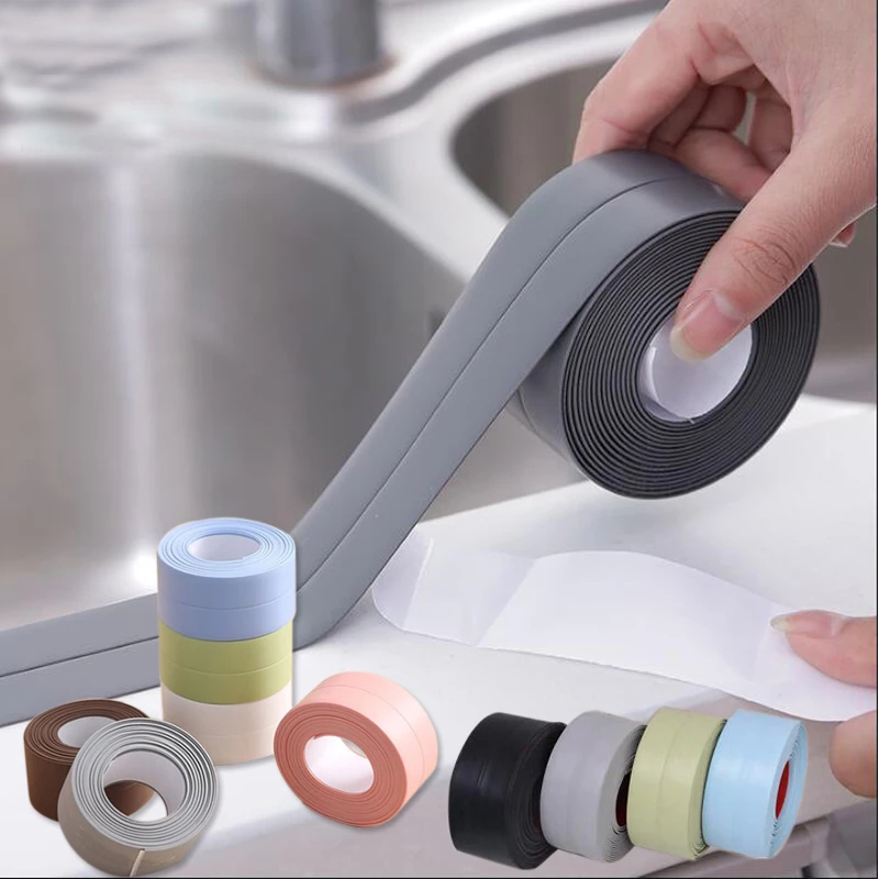 Miếng dán viền bồn rửa bằng PVC chống thấm nước tiện lợi dành cho nhà bếp/ nhà tắm