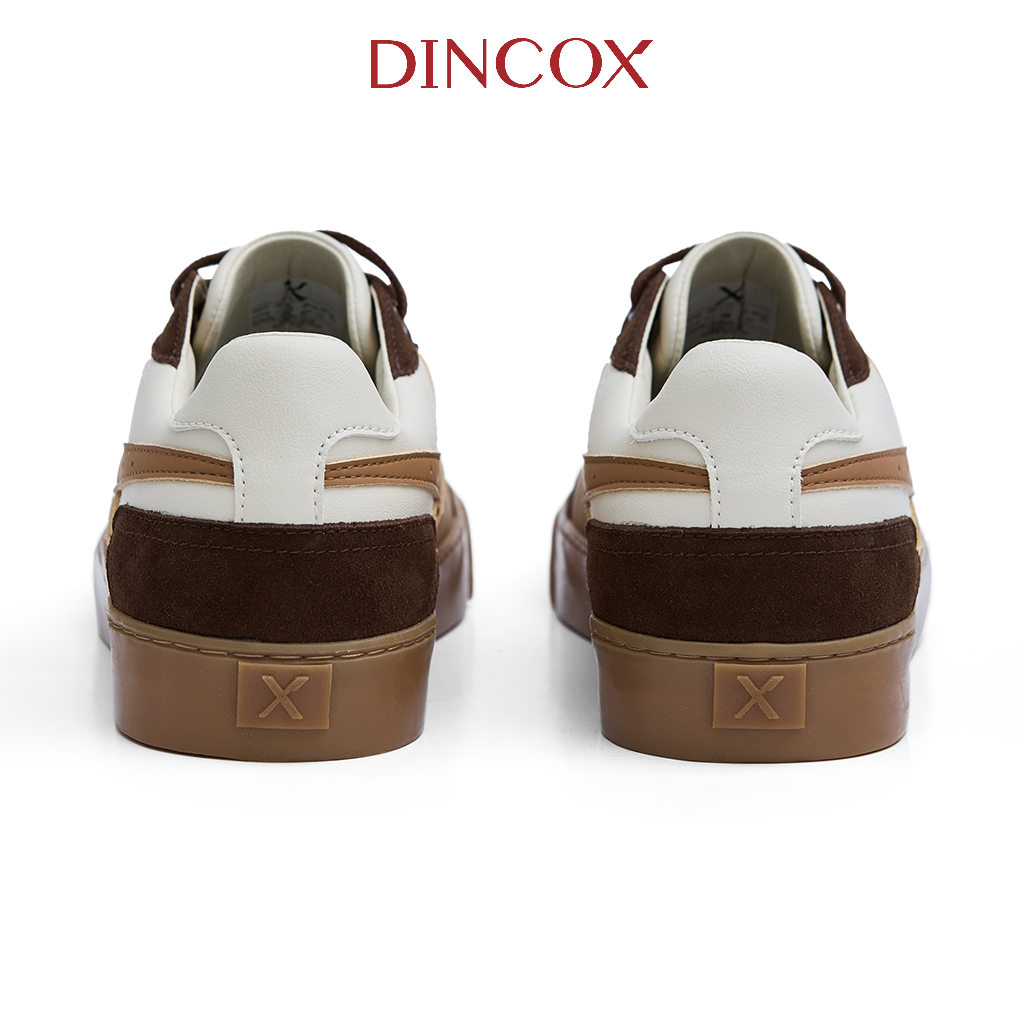 Giày Da Sneaker Nam Nữ DC39 MOCHA Dincox Shoes Đế Bằng - Microfiber Leather