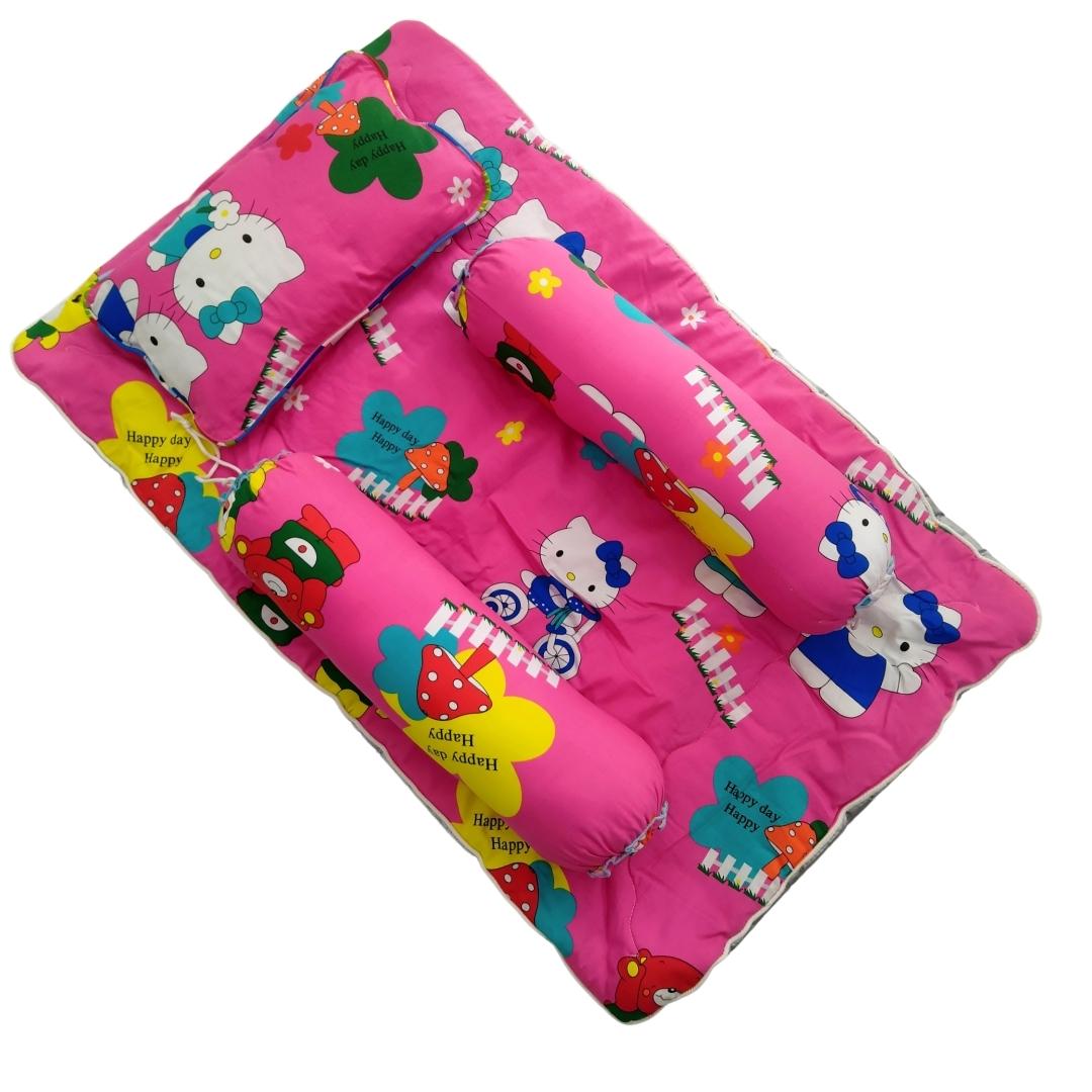 Nệm Gối Cho Bé Sơ Sinh Cotton - Họa tiết Mèo hồng