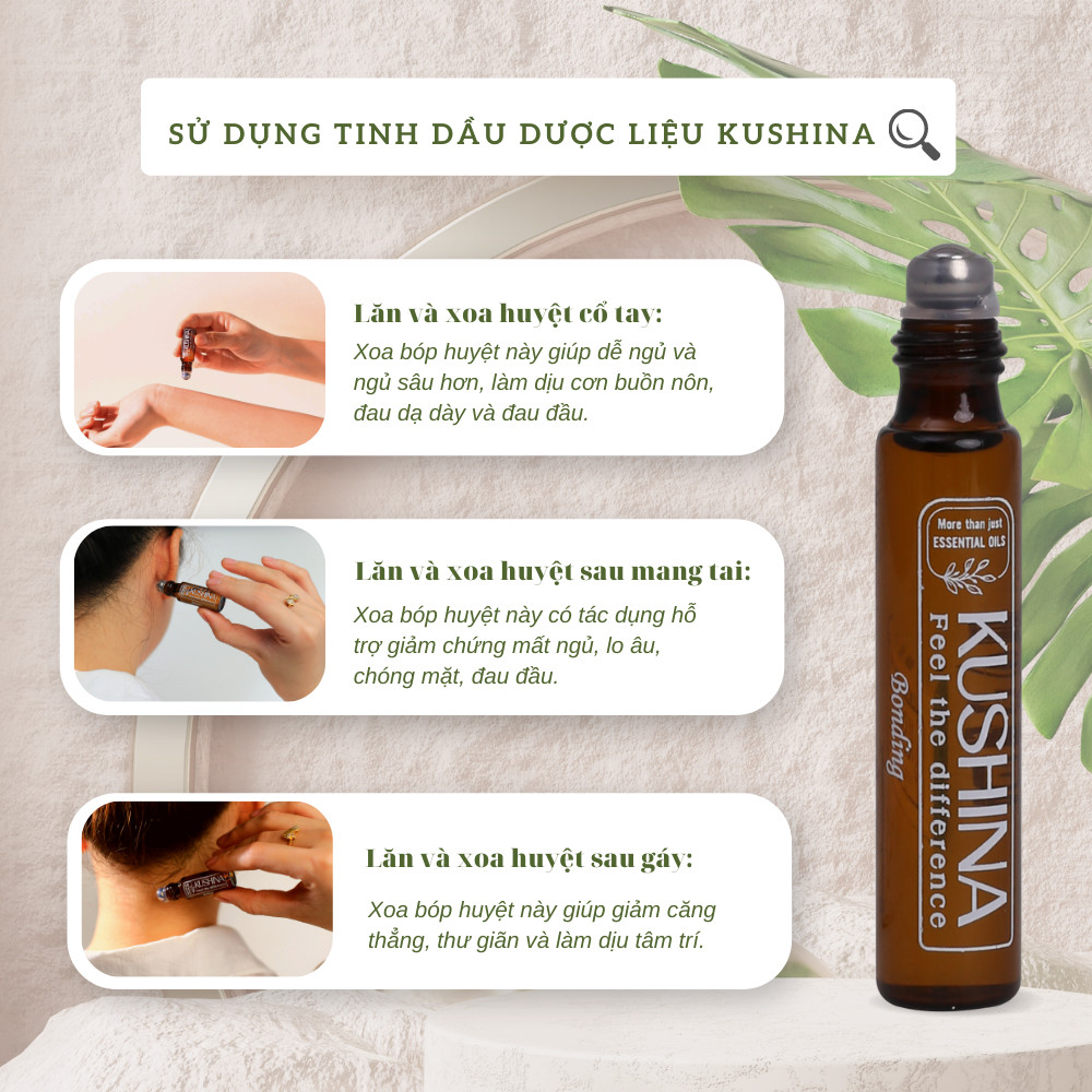 Tinh dầu lăn dược liệu gắn kết Kushina hương thơm lôi cuốn hòa quyện tinh tế 10 ml