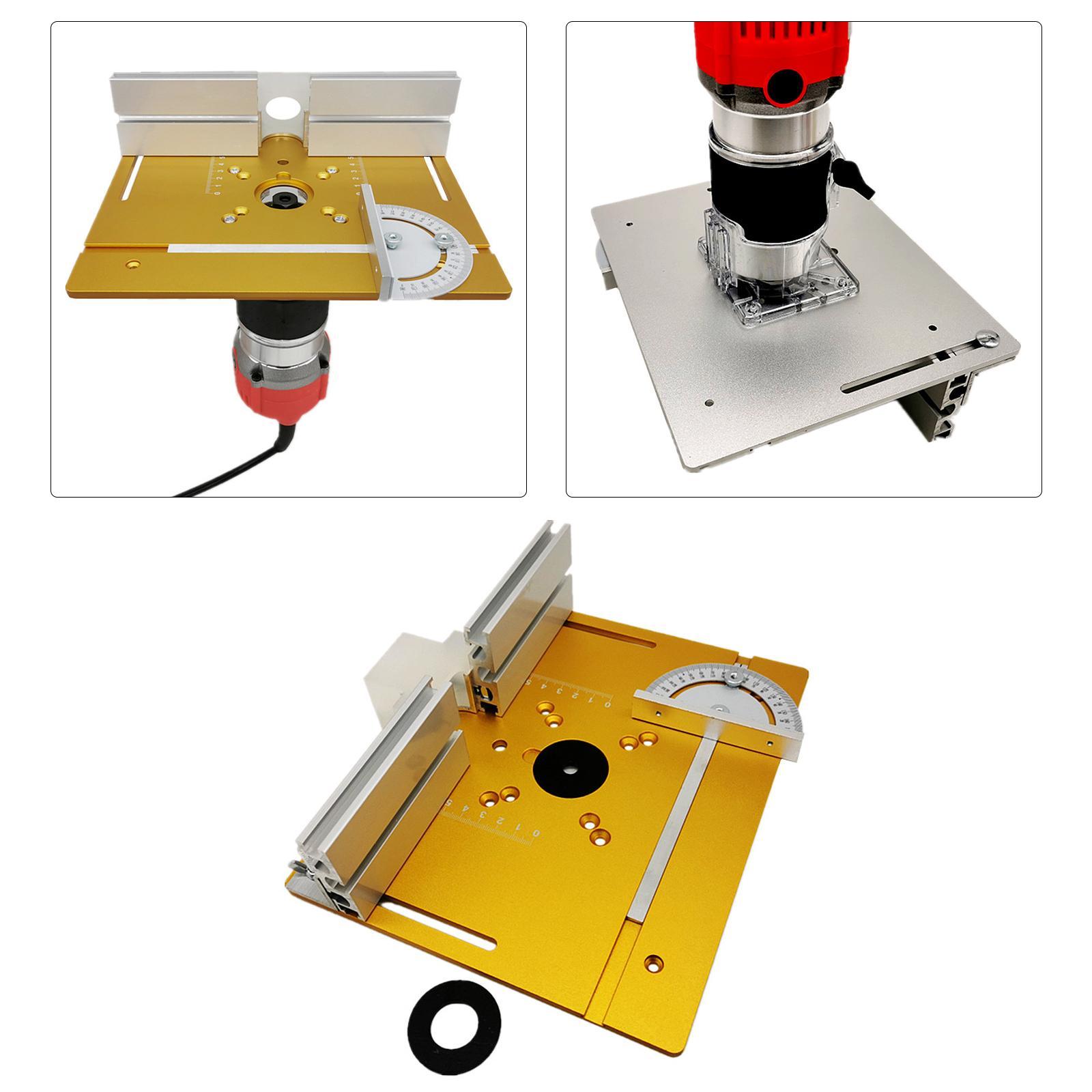 Router Table Insert Plate W/ Miter Gauge Fence Sliding Brackets Trimmer Tools for Trimming Machine