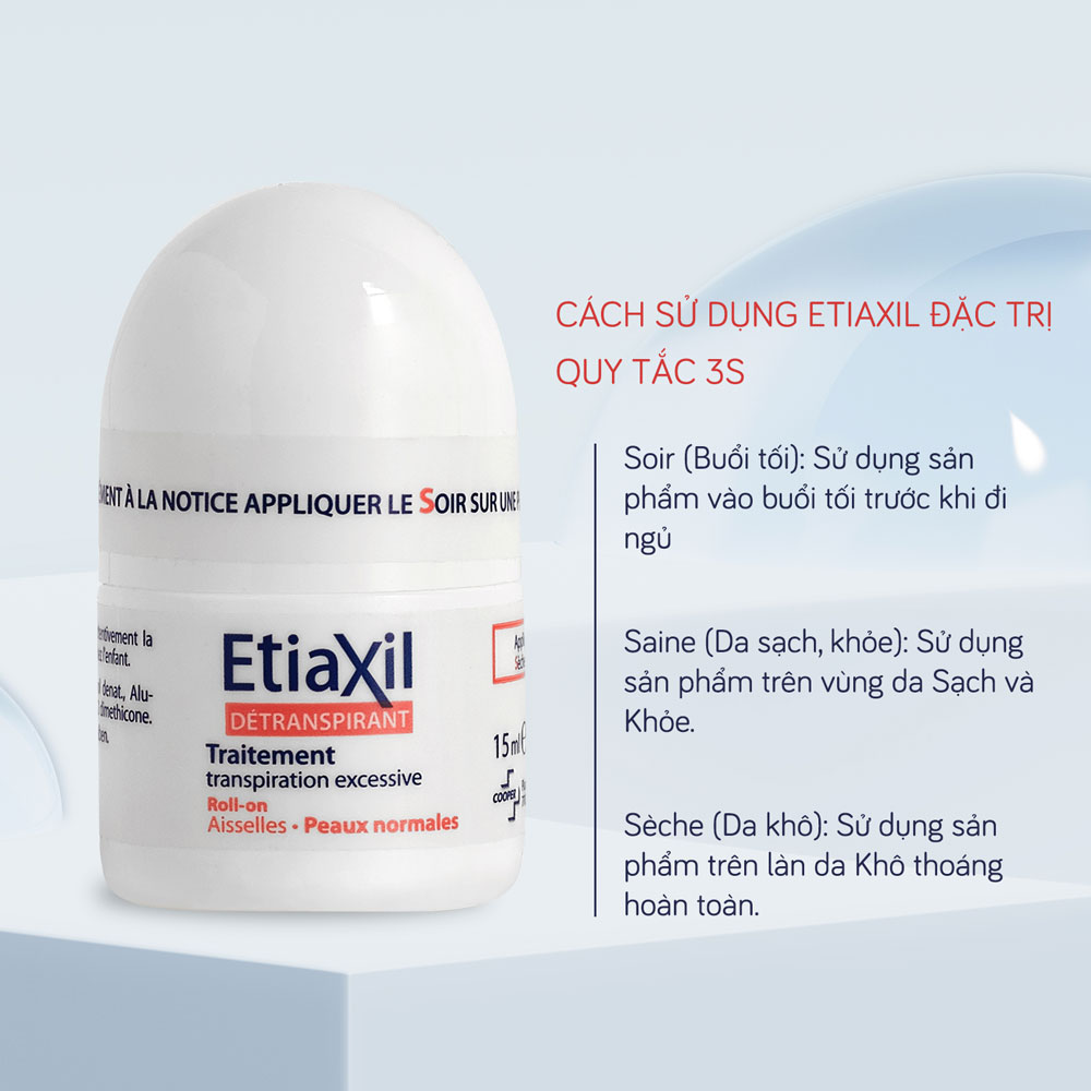 Lăn Khử Mùi Etiaxil Detranspirant Traitement Aisselles Peaux Normales 15ml (Dành cho da thường) + Tặng 1 Lưới Tạo Bọt Rưa Mặt