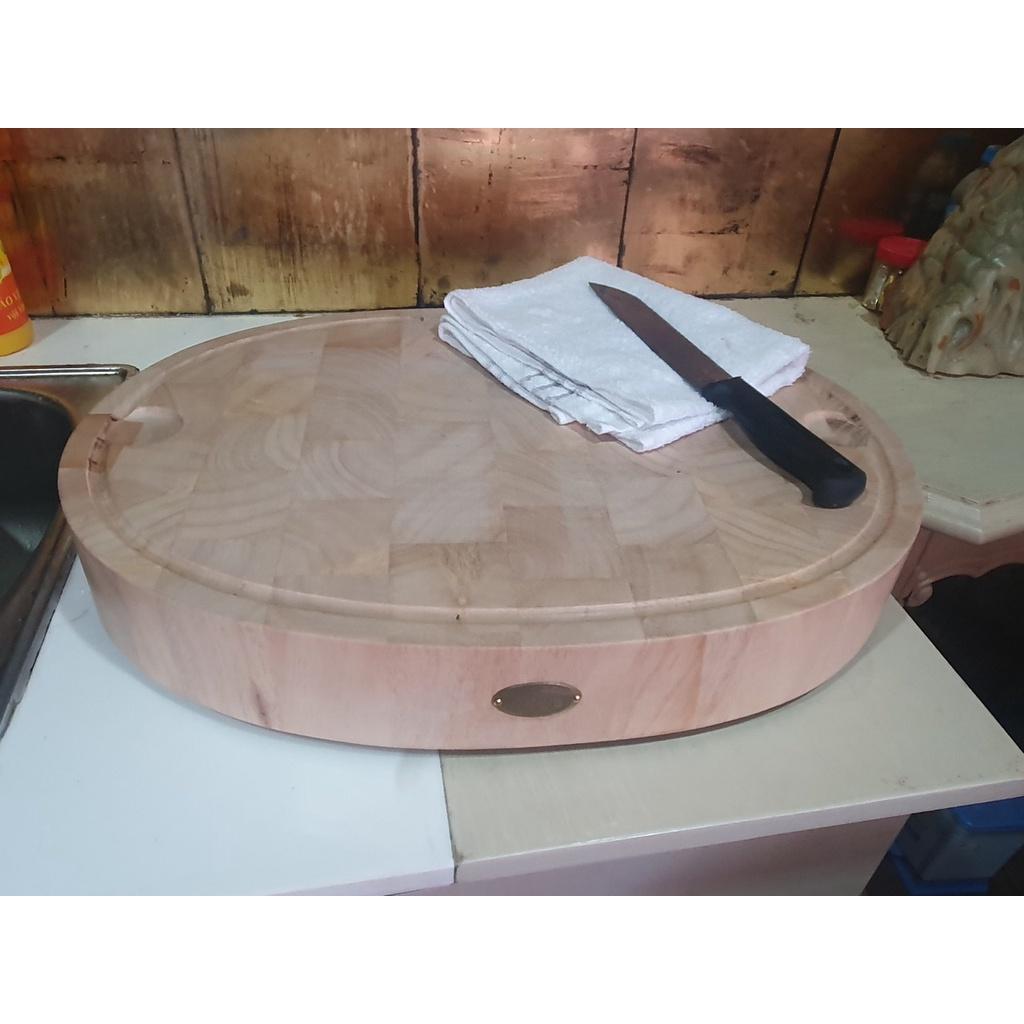 Thớt gỗ hình trái xoan | Oval chopping board OCB.21-MOQ