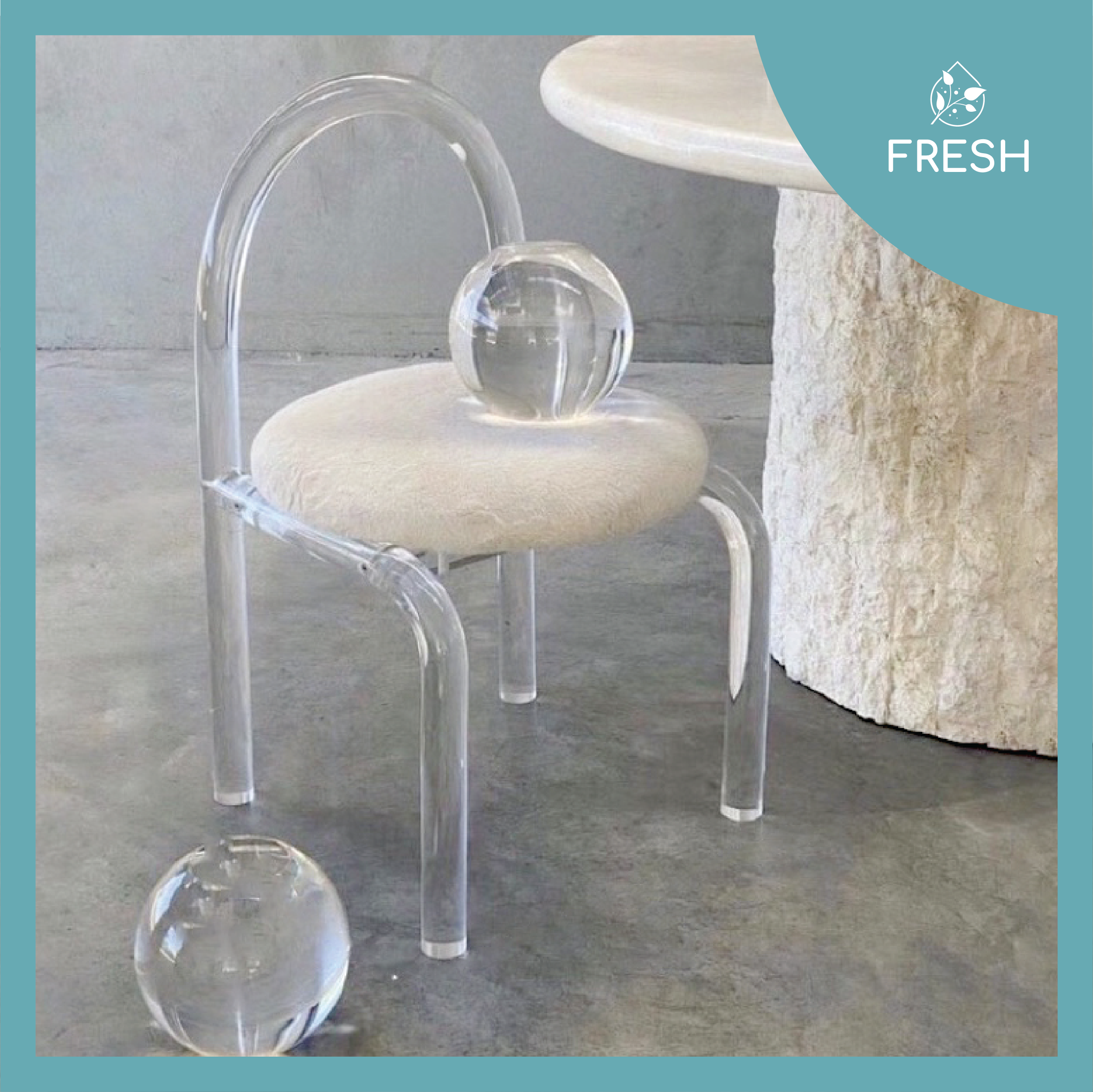 Ghế Decor Phòng Khách Princess Chair Đệm Lông Cừu Nội Thất Hàn Quốc - FRESH