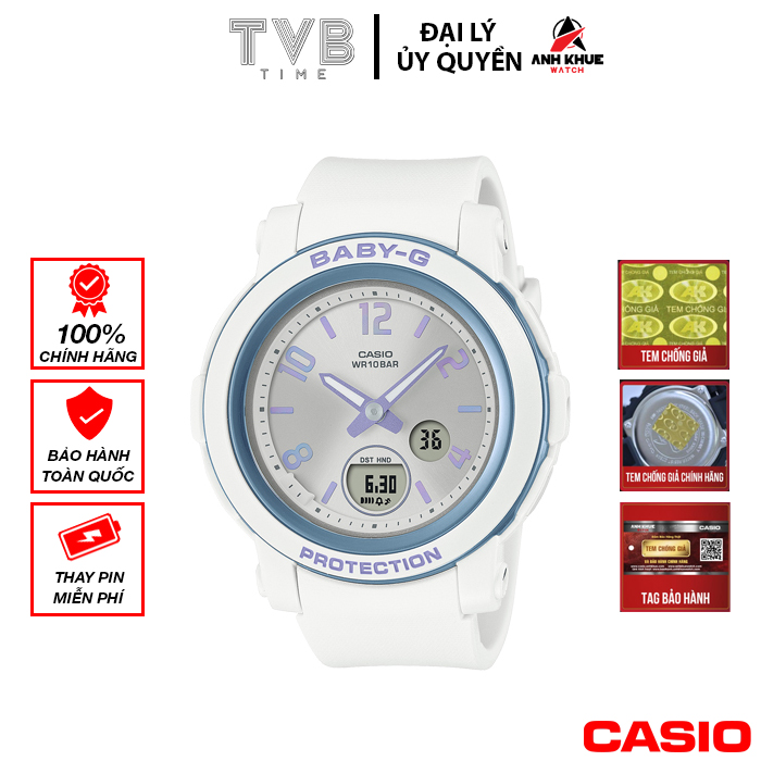 Đồng hồ nữ dây nhựa Casio Baby-G chính hãng Anh Khuê BGA-290DR-7ADR (41mm)