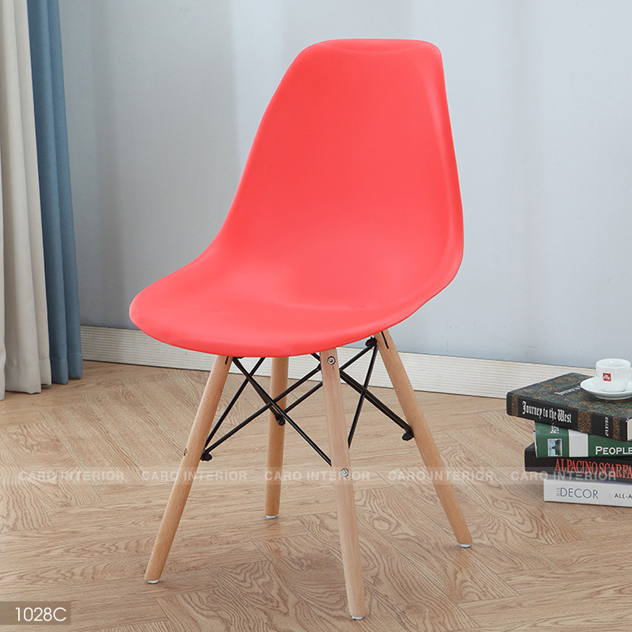 GHẾ NHỰA EAMES CHÂN GỖ 1028C