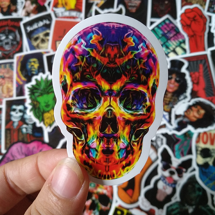 Bộ Sticker dán cao cấp chủ đề ROCK - Dùng dán Xe, dán mũ bảo hiểm, dán Laptop