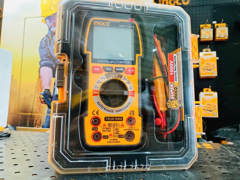 ĐỒNG HỒ VẠN NĂNG KỸ THUẬT SỐ 1000V 6000 SỐ ĐẾM TỰ ĐỘNG 6V INGCO DM310004 - HÀNG CHÍNH HÃNG