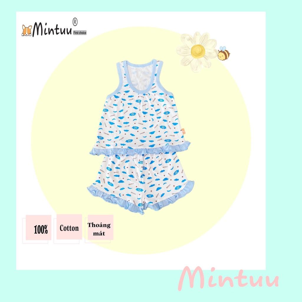 Hình ảnh Bộ quần áo ba lỗ cho bé gái thương hiệu Mintuu, chất liệu cotton 100%