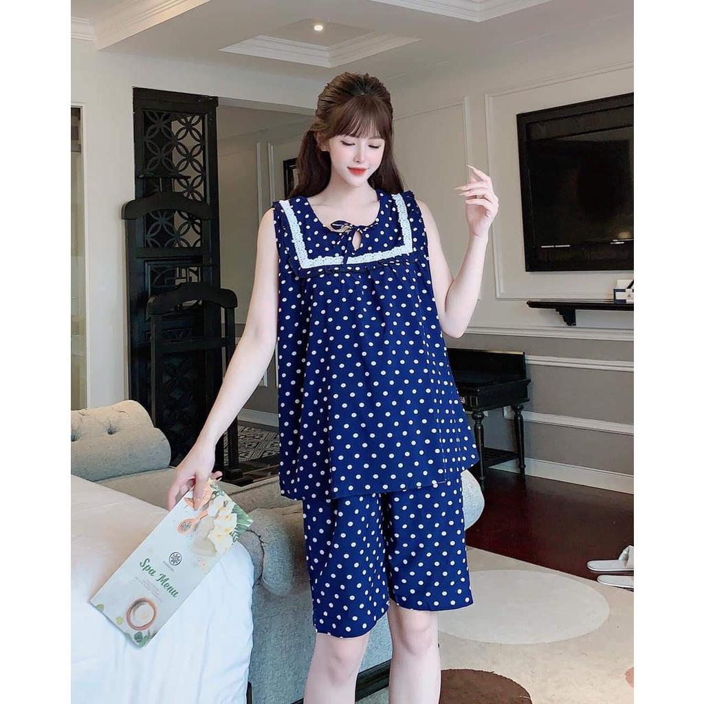 Bộ bầu bèo nhún cổ cho mẹ điệu đà️đồ bộ bầu chất đũi hàn cao cấp siêu mát siêu mềm siêu mịn freesize từ 43-67kg