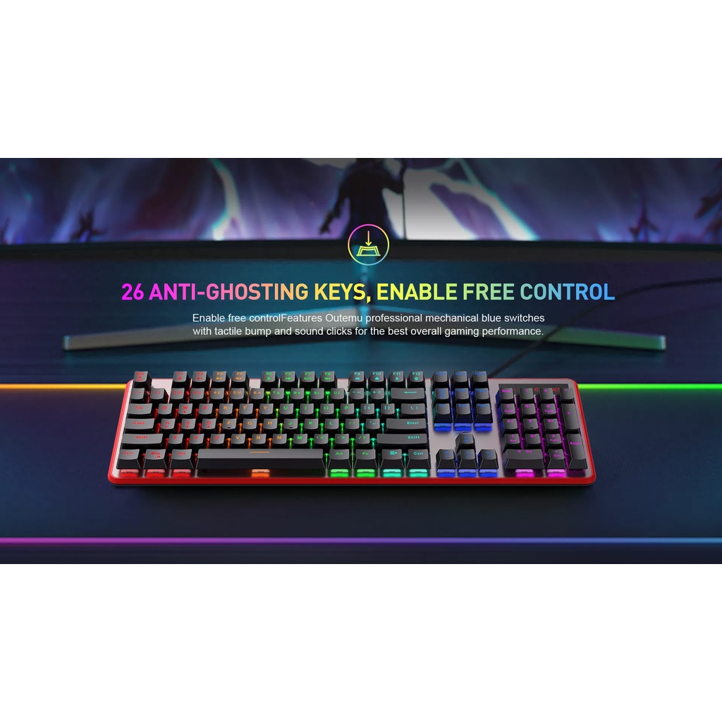 Bàn Phím Cơ Gaming Havit KB870L LED RGB (blue sw) có dây cho Game thủ - Hàng Chính Hãng