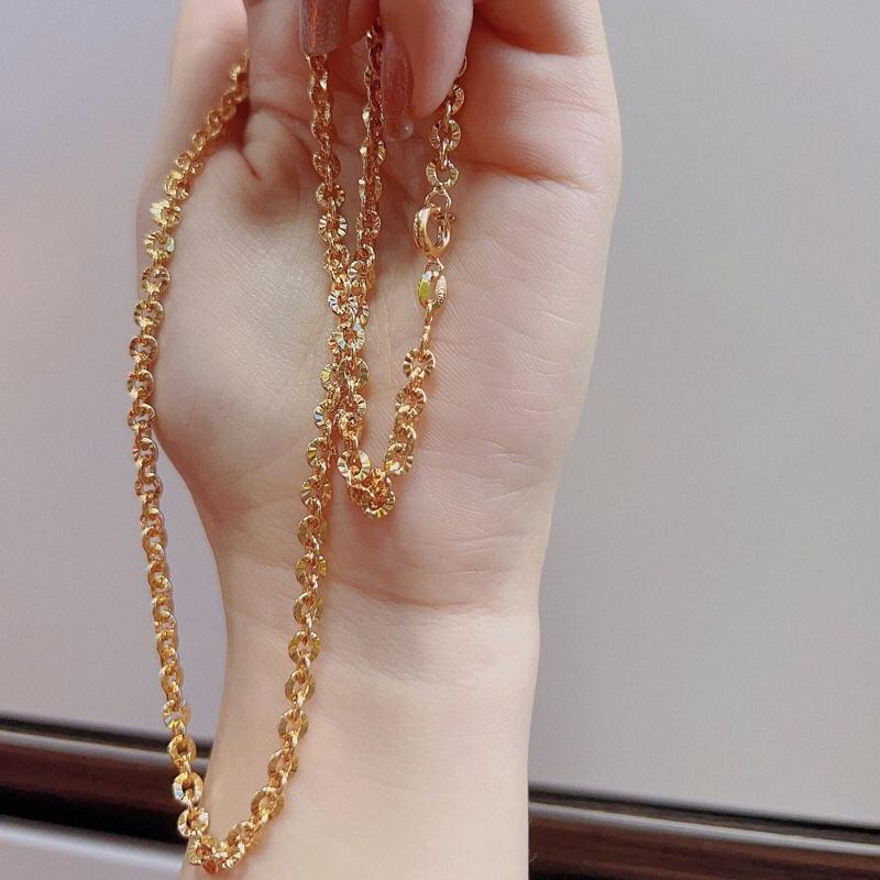 Dây chuyền công mắc xích bền màu khắc ký hiệu 18k