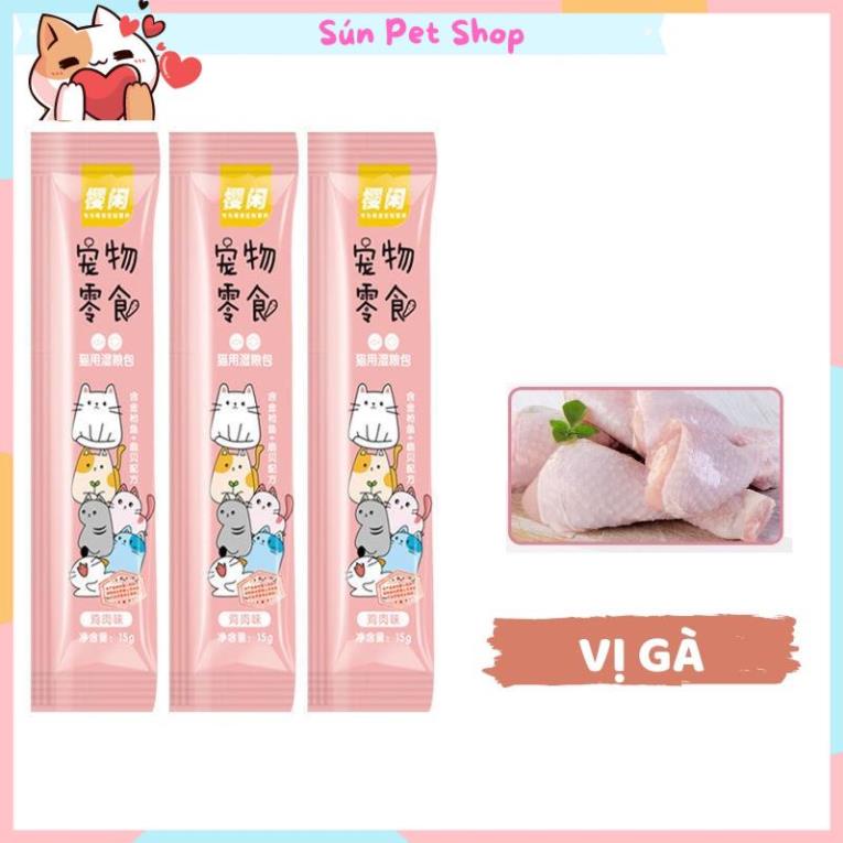 Combo 10 thanh súp thưởng cho mèo hương vị thơm ngon